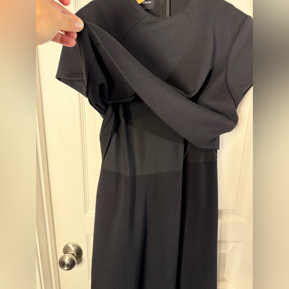 Donna Morgan Black Womens Layered Midi Dress size 6 - Picture 4 of 10